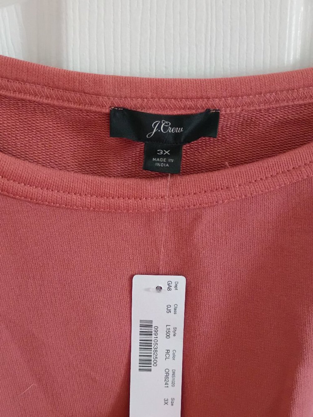 NWT J Crew Pink Sweatshirt Twofer Size 3X - Picture 2 of 4